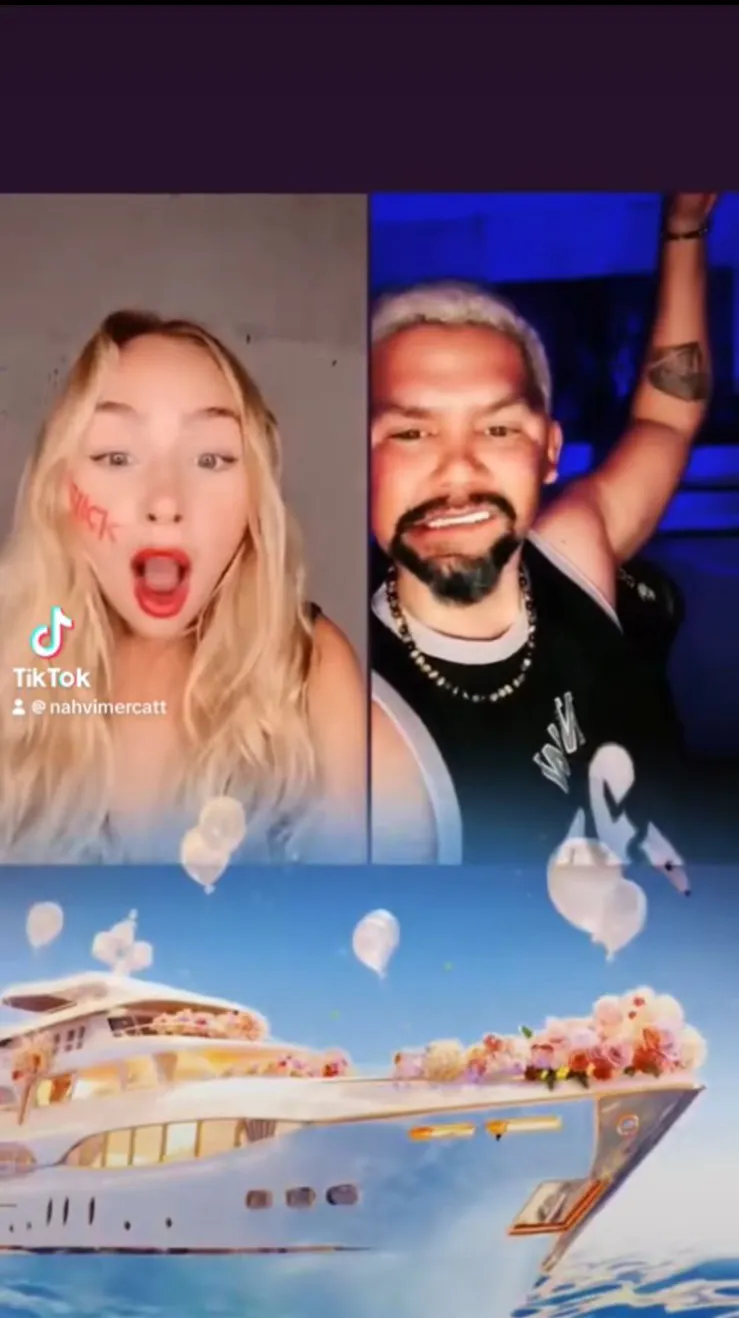 nadia batalha tiktok lives recebendo presente