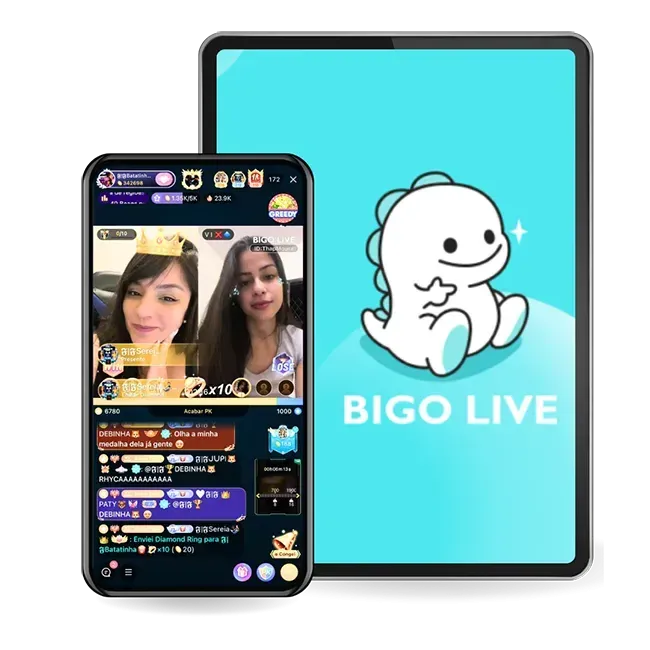 Aplicativo Bigo Live em um celular