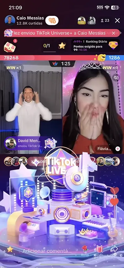 O Caio Messias em batalha no TikTok LIVE