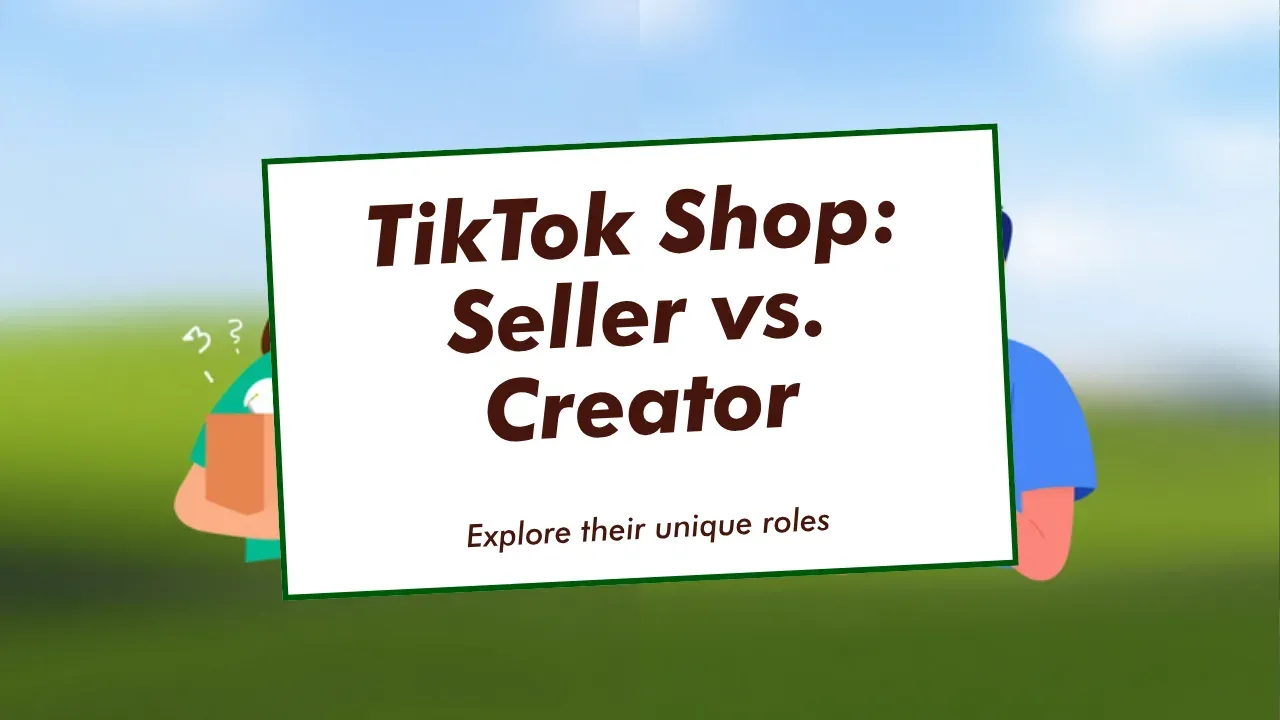 Ilustração comparando o vendedor com produto próprio e o criador afiliado no TikTok Shop