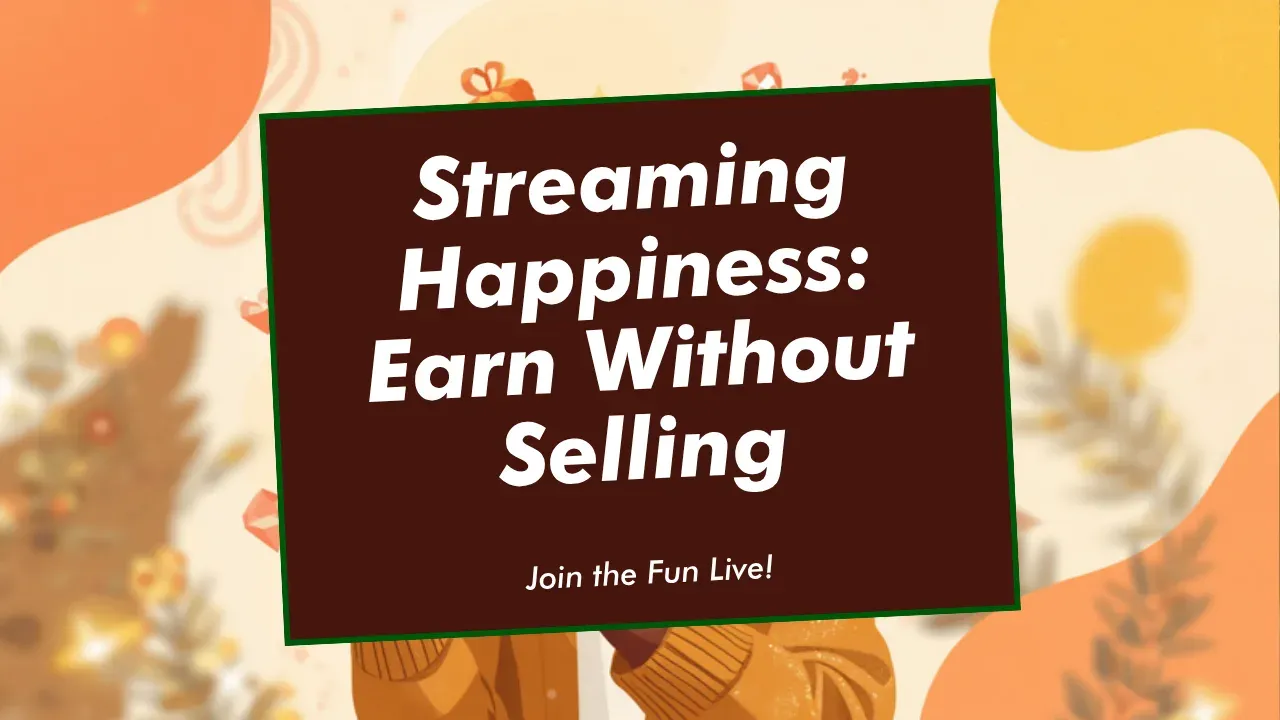 Criador feliz fazendo live e recebendo presentes, sem precisar vender produto